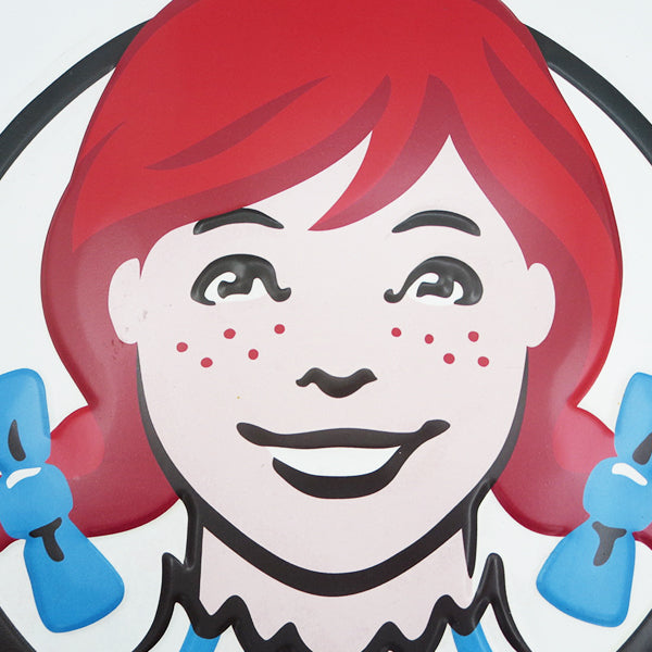 American Die Cut Embossed Metal Sign WENDY'S