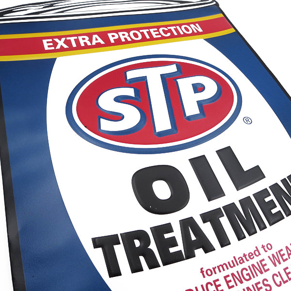 American Die Cut Embossed Metal Sign STP OIL