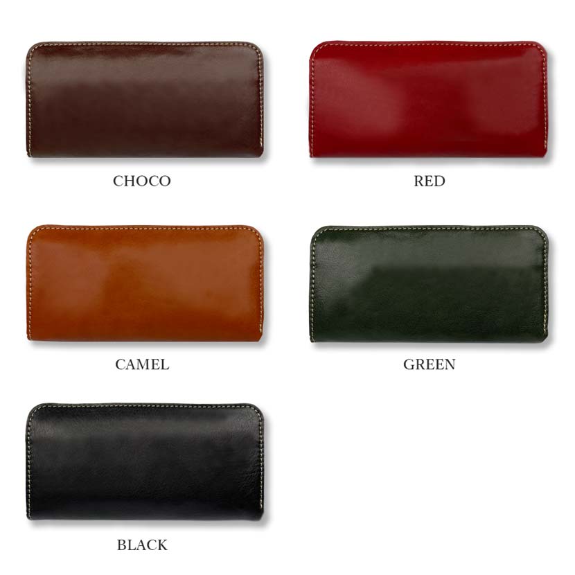 All 5 colors LIBRO Made in Japan High quality Himeji leather Stitch design L-shaped zipper long wallet