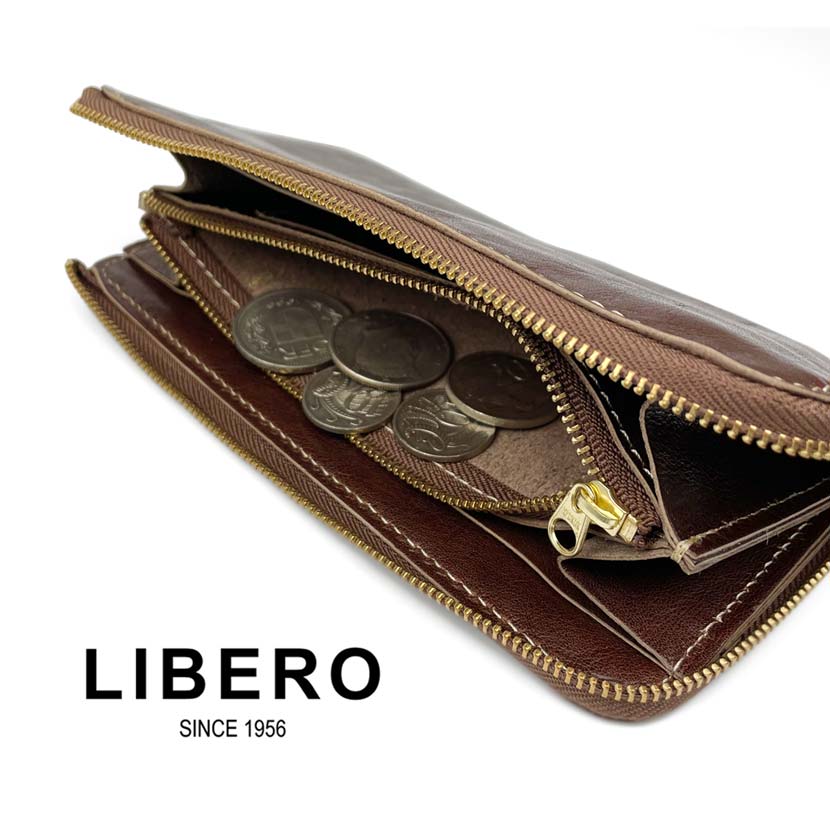 All 5 colors LIBRO Made in Japan High quality Himeji leather Stitch design L-shaped zipper long wallet