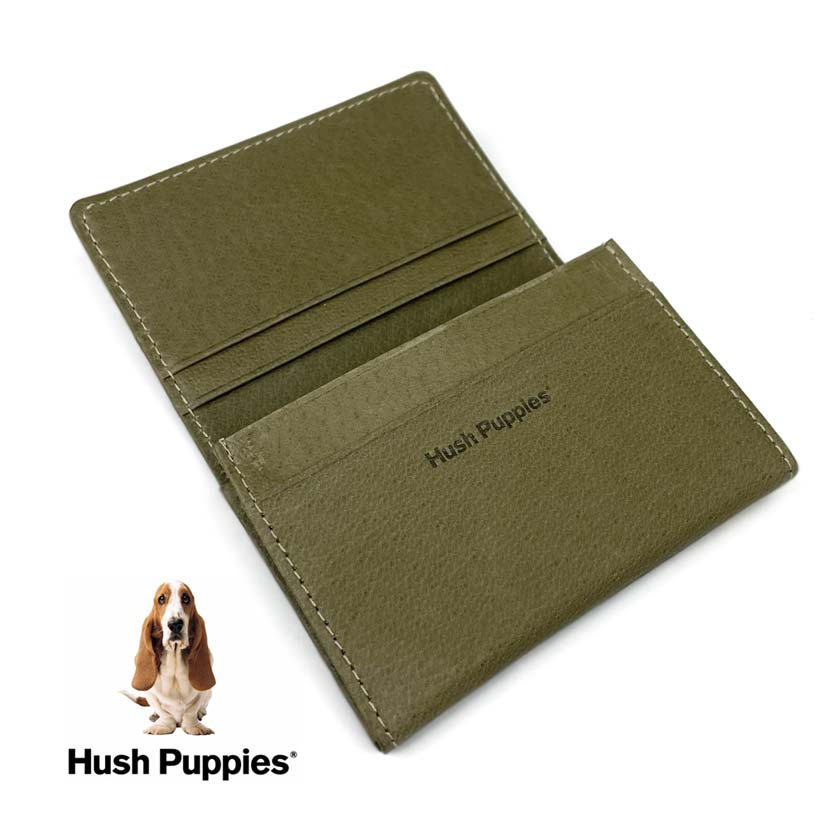 全4色　Hush Puppies ハッシュパピー リアルレザー バイカラー 名刺入れ カードケース