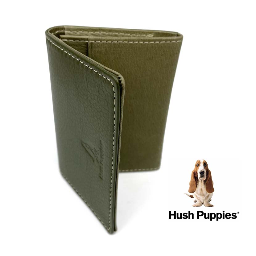 全4色　Hush Puppies ハッシュパピー リアルレザー バイカラー 名刺入れ カードケース