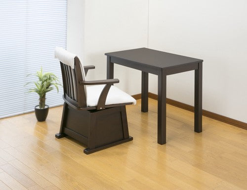 Natural wood rotating kotatsu chair with armrests