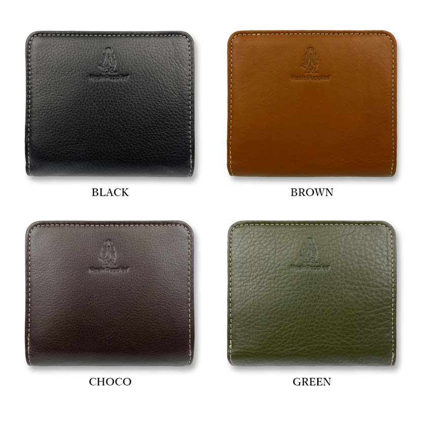 All 4 colors Hush Puppies Real Leather Bi-color Bifold Wallet Short Wallet