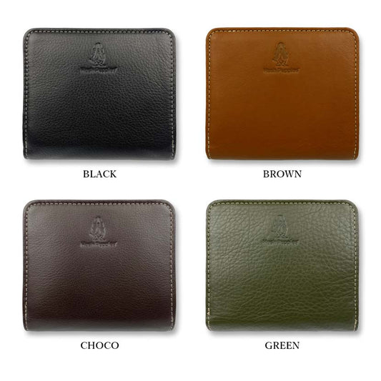 All 4 colors Hush Puppies Real Leather Bi-color Bifold Wallet Short Wallet