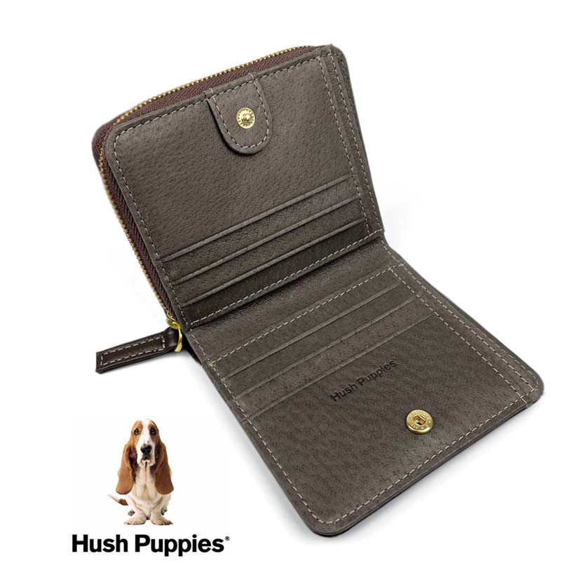 All 4 colors Hush Puppies Real Leather Bi-color Bifold Wallet Short Wallet