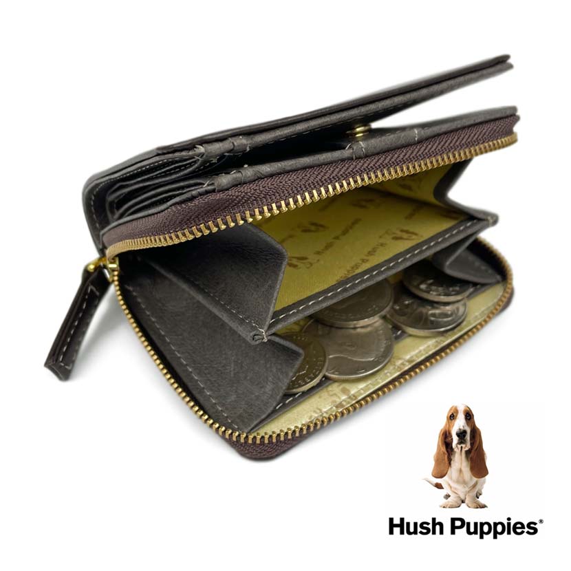 All 4 colors Hush Puppies Real Leather Bi-color Bifold Wallet Short Wallet