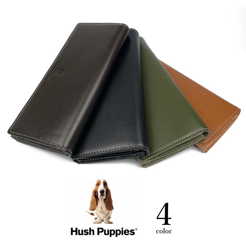 全4色　Hush Puppies ハッシュパピー リアルレザー バイカラー 二つ折り長財布 ロングウォレット