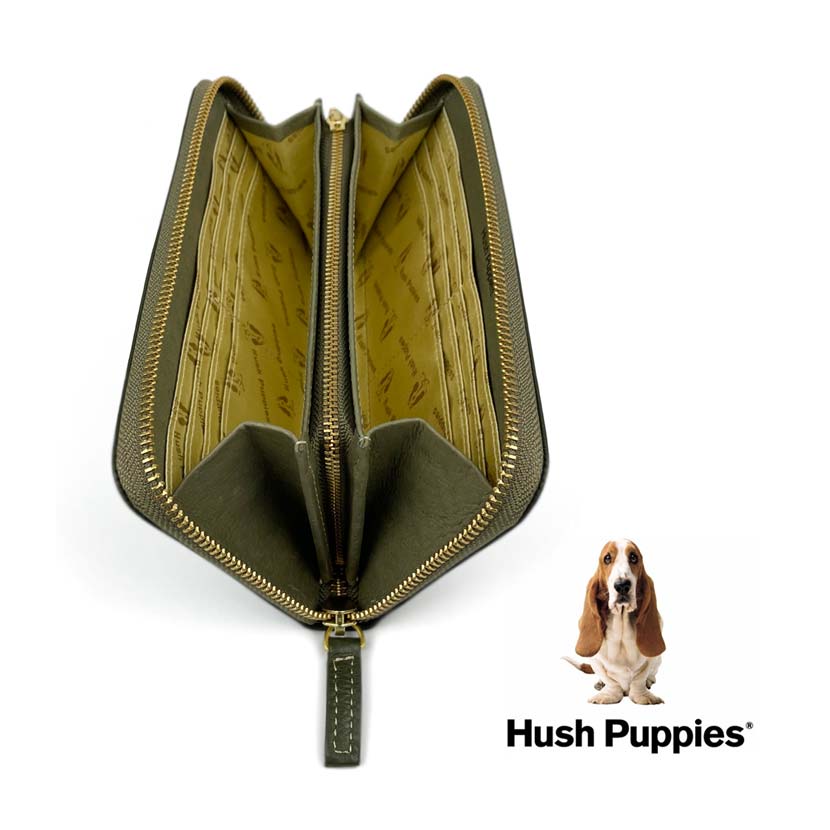 全4色　Hush Puppies ハッシュパピー リアルレザー ラウンドファスナー 長財布 ロングウォレット