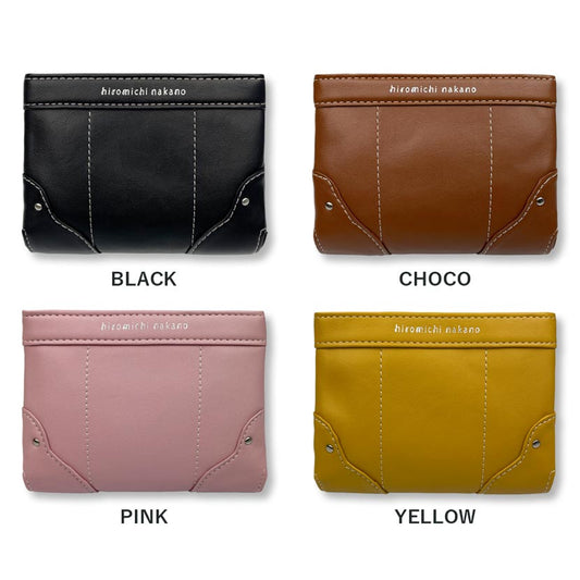 All 4 colors! hiromichi nakano Hiromichi Nakano Soft synthetic leather bifold wallet Round zipper Coin purse