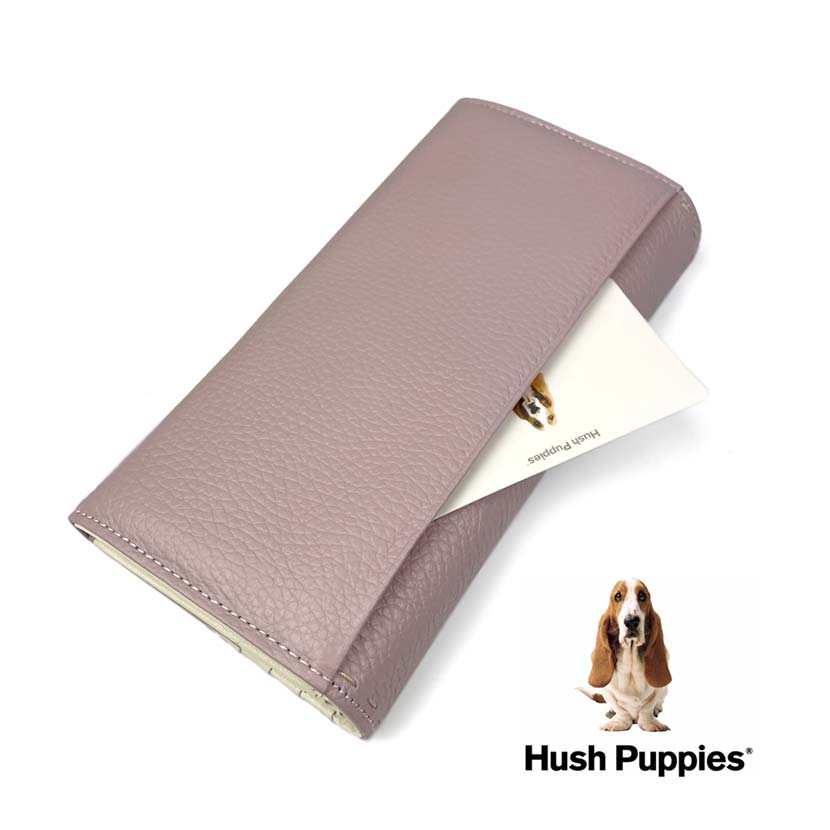 全5色　Hush Puppies ハッシュパピー リアルレザー ステッチデザイン かぶせ 長財布 ロングウォレット