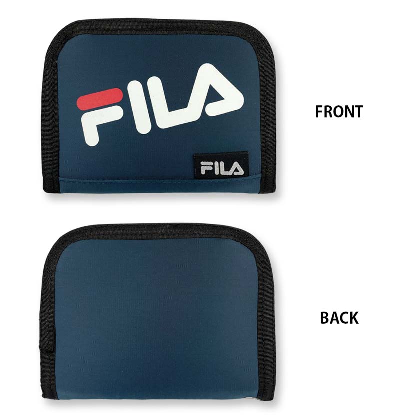 全3色 FILA（フィラ） ナイロン ラウンドファスナー ロゴ デザイン 二つ折り 財布