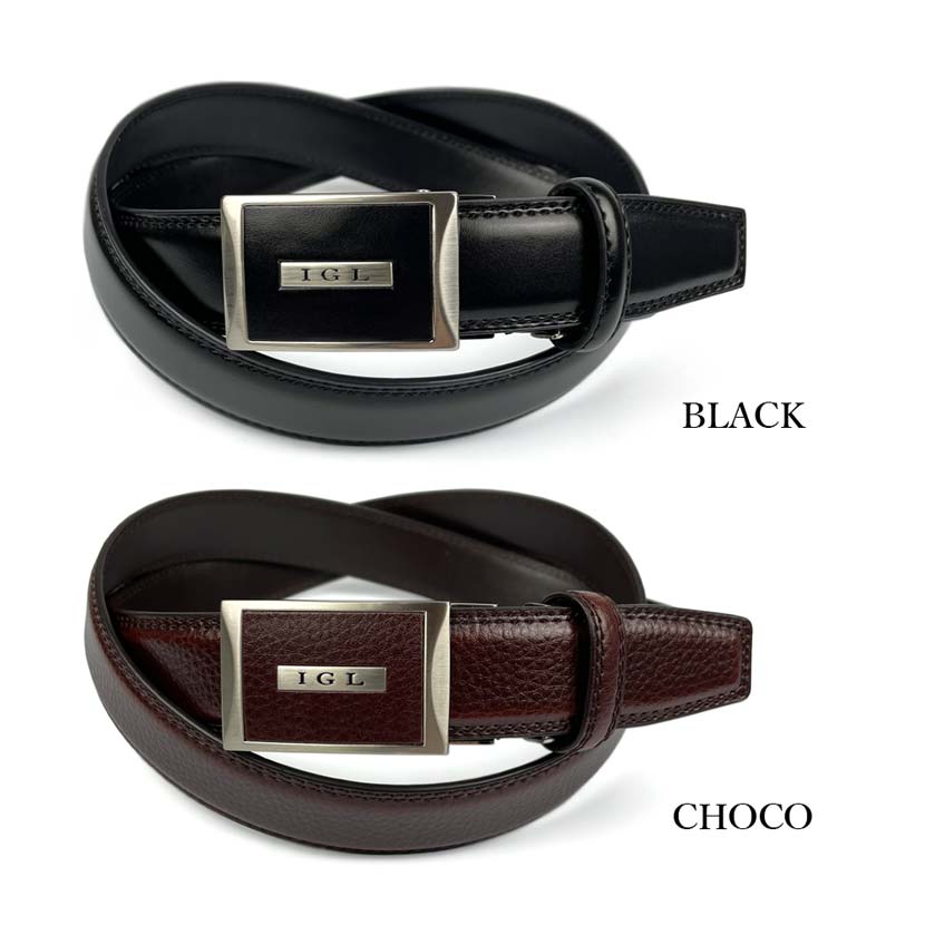 2 Colors Italian Real Leather No Hole Fitted Buckle Belt Long Type