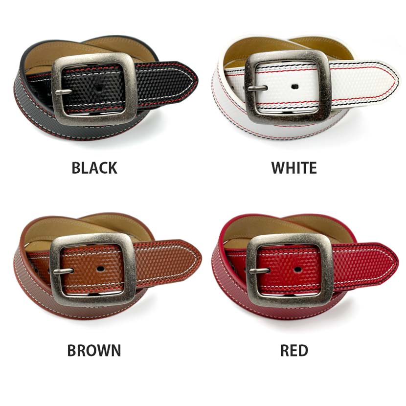 All 4 colors LIFEGUARD USA Lifeguard Real Leather Bicolor Stitch Wide Belt