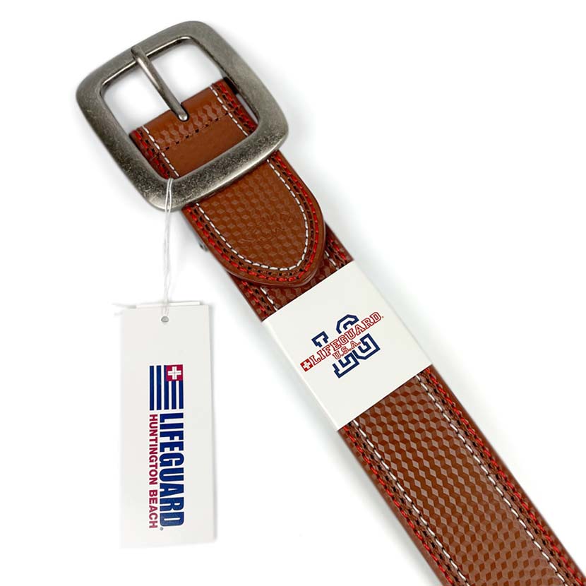 All 4 colors LIFEGUARD USA Lifeguard Real Leather Bicolor Stitch Wide Belt