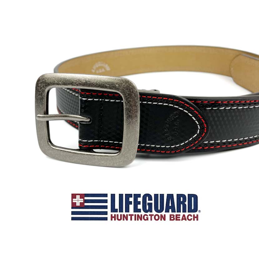 All 4 colors LIFEGUARD USA Lifeguard Real Leather Bicolor Stitch Wide Belt