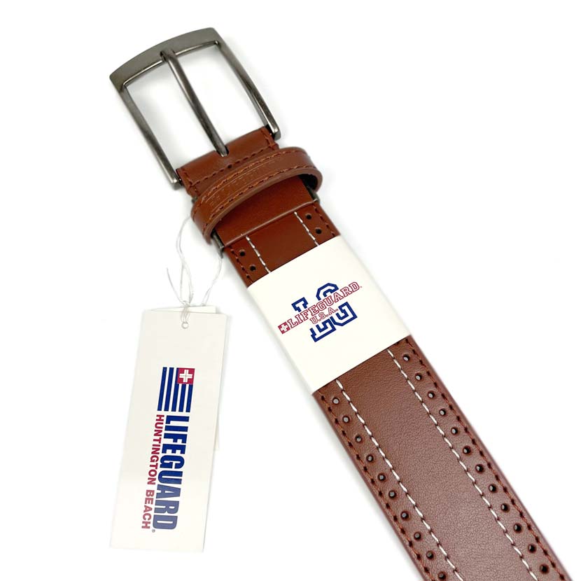 All 3 colors LIFEGUARD USA Lifeguard Real Leather Punching &amp; Stitching Belt