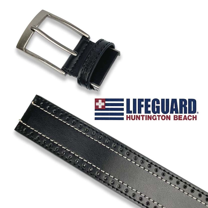 All 3 colors LIFEGUARD USA Lifeguard Real Leather Punching &amp; Stitching Belt