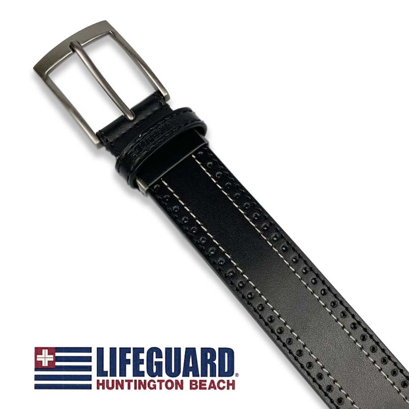 All 3 colors LIFEGUARD USA Lifeguard Real Leather Punching &amp; Stitching Belt