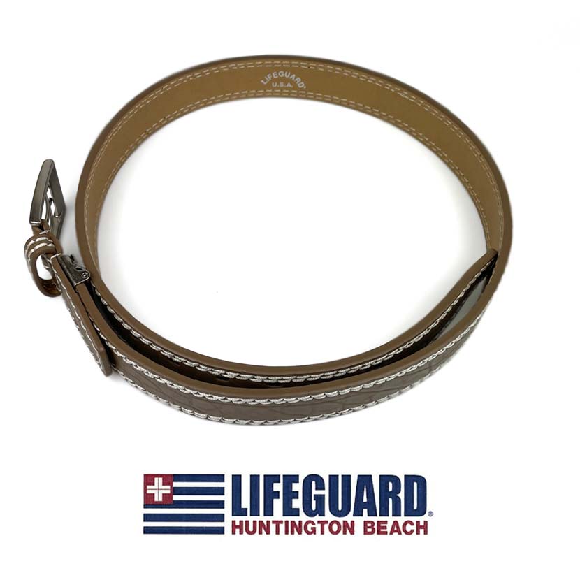 All 3 colors LIFEGUARD USA Lifeguard Real Leather W Pin &amp; Stitch &amp; Embossed Belt