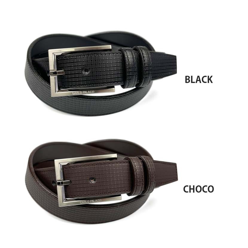 2 colors and 2 sizes CARLO PALAZZI Made in Japan Real leather Embossed design belt