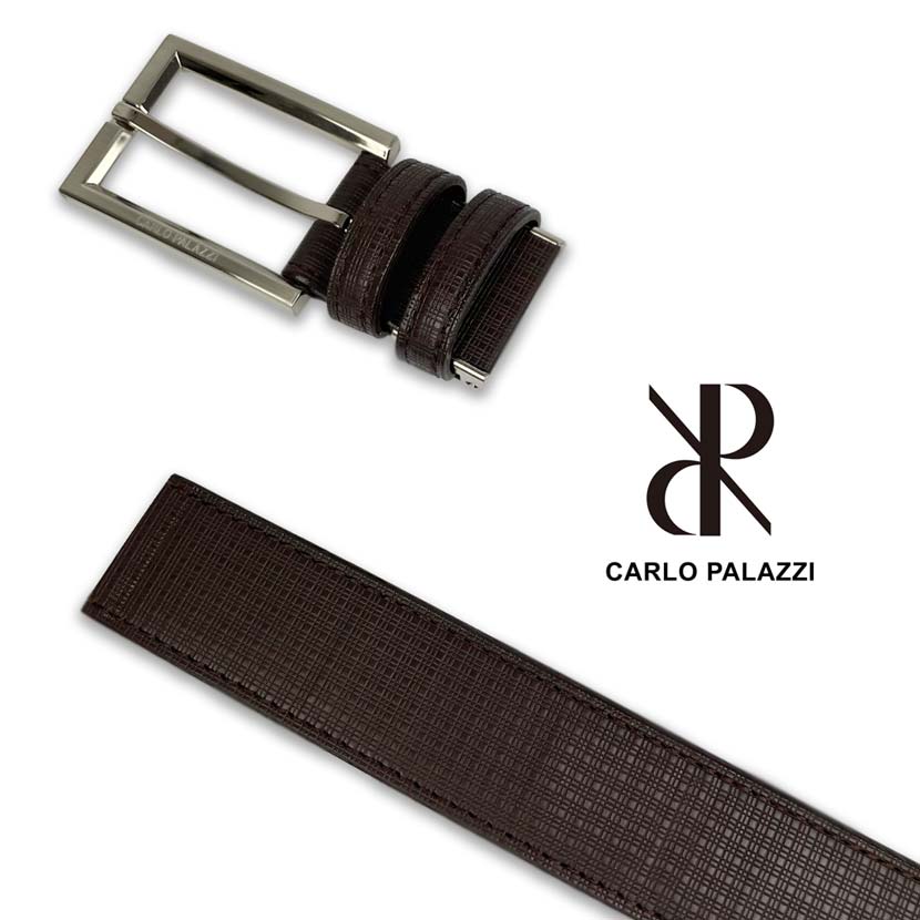 2 colors and 2 sizes CARLO PALAZZI Made in Japan Real leather Embossed design belt