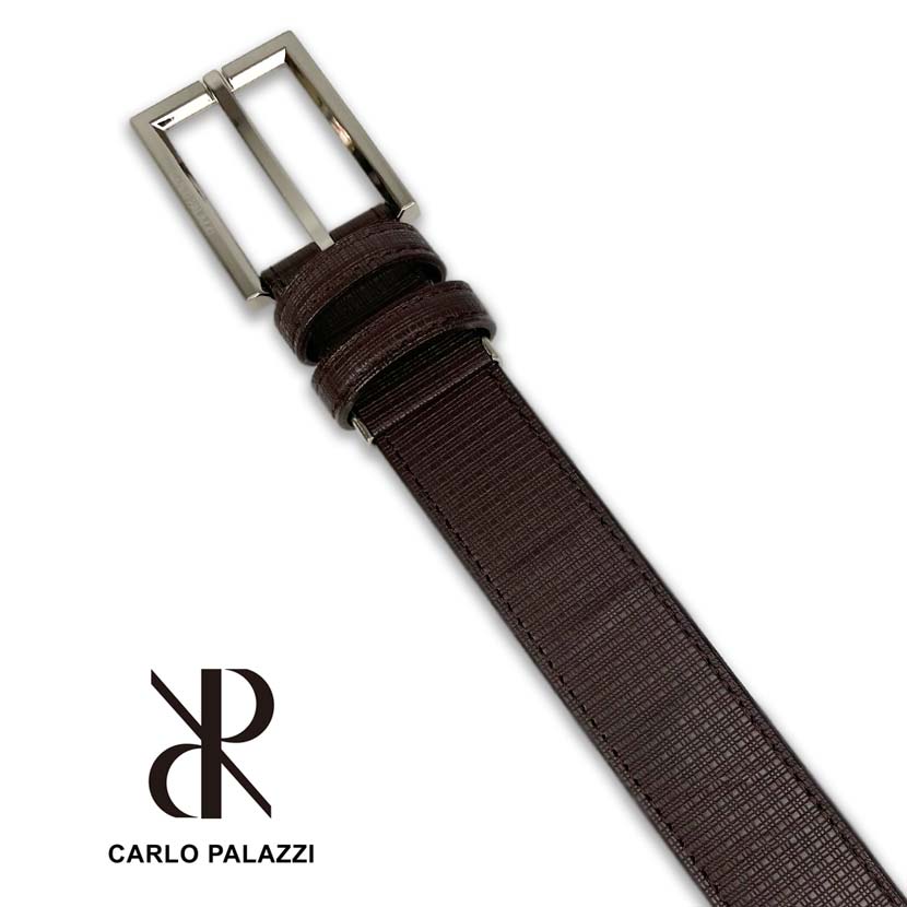 2 colors and 2 sizes CARLO PALAZZI Made in Japan Real leather Embossed design belt