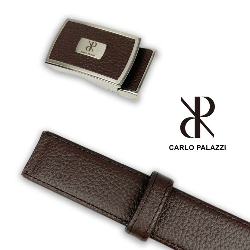 All 2 colors CARLO PALAZZI Made in Japan Real Leather No Hole Fit Buckle Belt