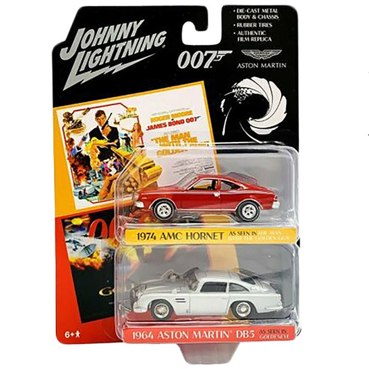 JOHNNY LIGHTNING 1:64 James Bond 007 1974 AMC Hornet  &amp; 1964 Aston Martin DB5 ミニカー