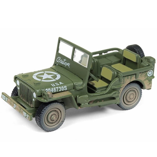 JOHNNY LIGHTNING 1:64  WWII Willys MB Jeep &amp; &quot;To Bastogne&quot; Diorama ミニカー