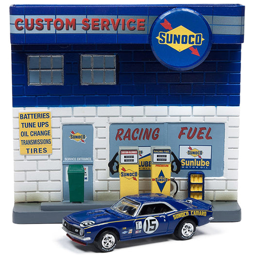 JOHNNY LIGHTNING 1:64 Sunoco Filling Up For Today&#039;s Race! 1967 Chevrolet Camaro ミニカー