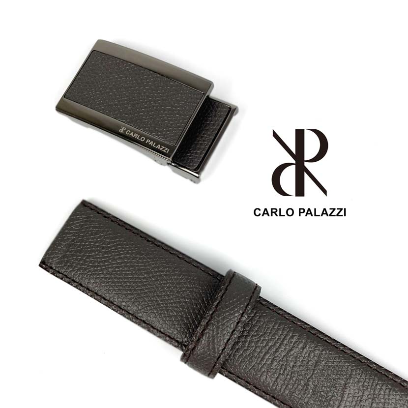 2 colors and 2 sizes CARLO PALAZZI Made in Japan Real Leather No Hole Fit Buckle Belt