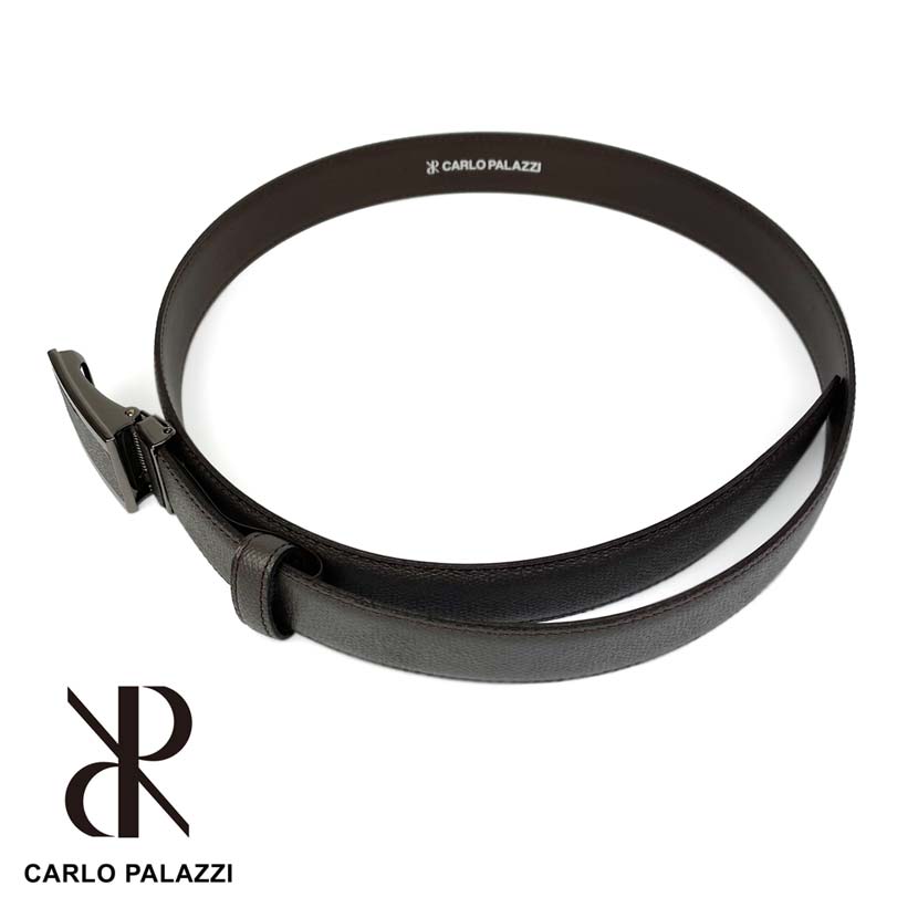 2 colors and 2 sizes CARLO PALAZZI Made in Japan Real Leather No Hole Fit Buckle Belt