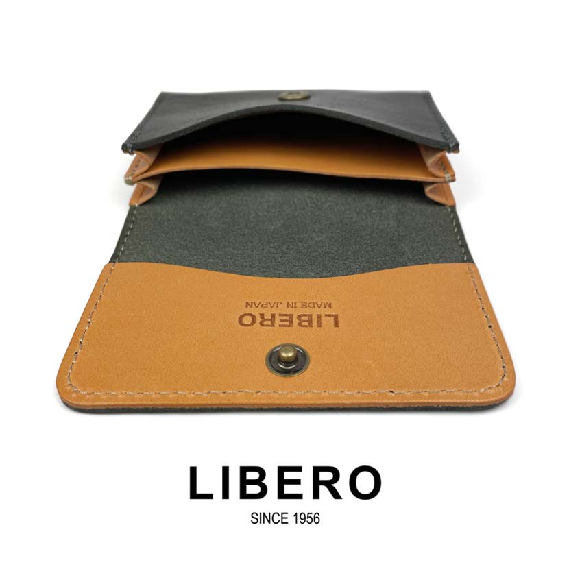 All 5 colors LIBERO Made in Japan High quality Tochigi leather Stitch design Card case Business card holder