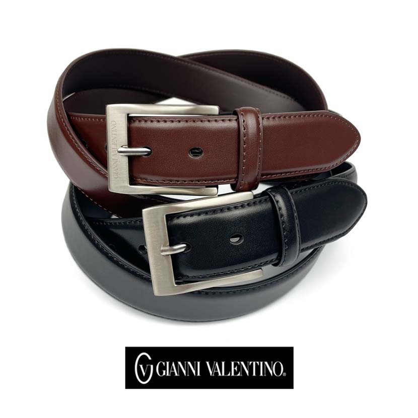 全2色　GIANNI VALENTINO ジャンニ・バレンチノ  リアルレザープレーンベルト ロングサイズ