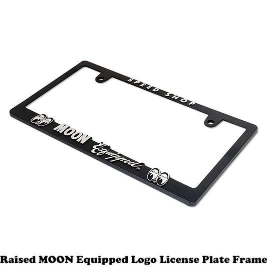 Raised MOON Equipped Moon Equipped Logo License Plate Frame