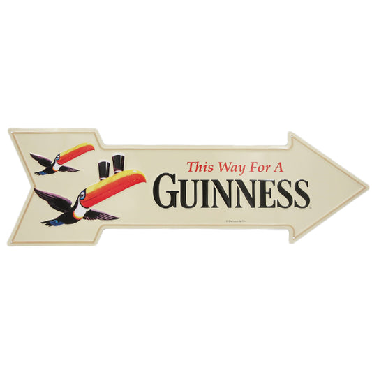 Die-cut embossed metal sign GUINNESS ARROW [Guinness Beer]