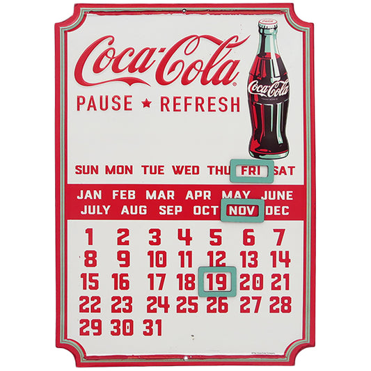 エンボスメタルサイン COCA COLA CALENDAR【コカコーラ】