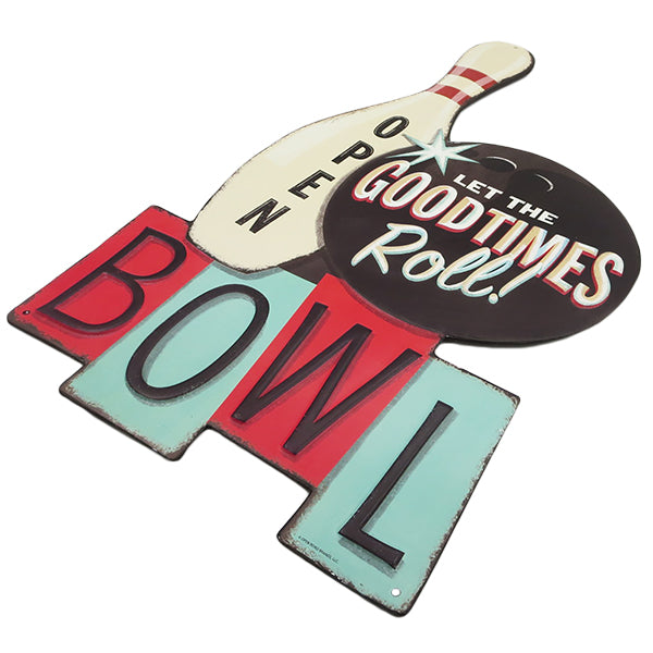 ダイカット エンボス メタルサイン GOODTIMES ROLL BOWL