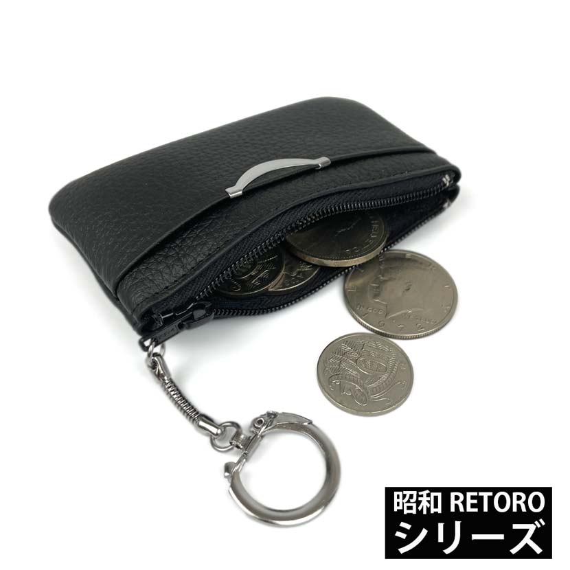 Showa RETORO series made in Japan genuine leather with card pocket coin purse coin case