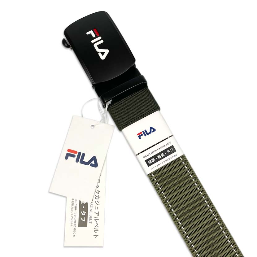 [All 4 colors] FILA Fit Buckle No Hole Nylon Belt Gacha