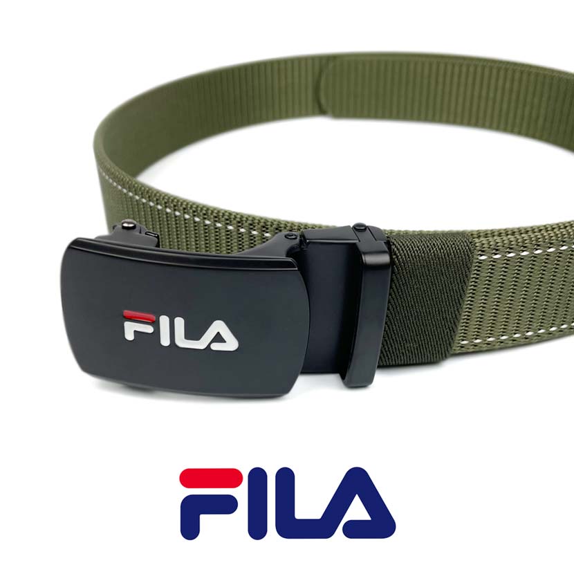 [All 4 colors] FILA Fit Buckle No Hole Nylon Belt Gacha