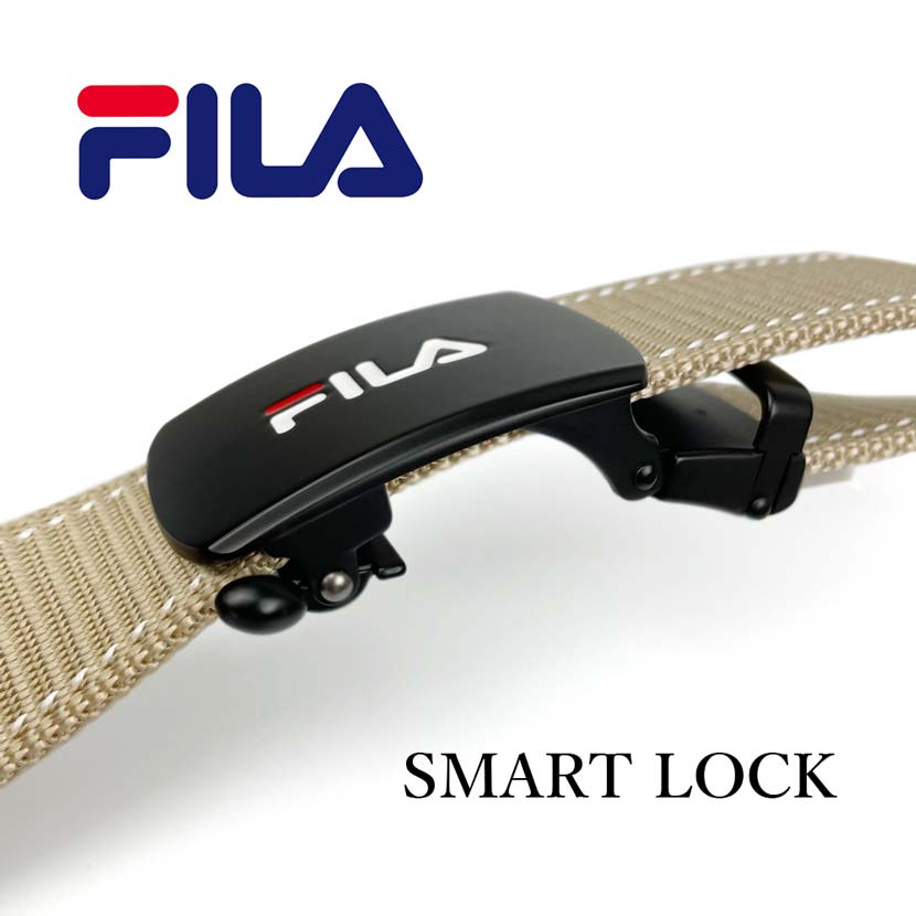 [All 4 colors] FILA Fit Buckle No Hole Nylon Belt Gacha