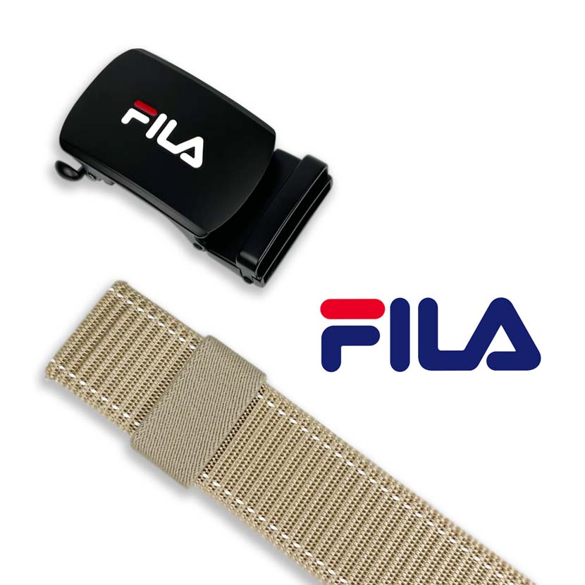 [All 4 colors] FILA Fit Buckle No Hole Nylon Belt Gacha