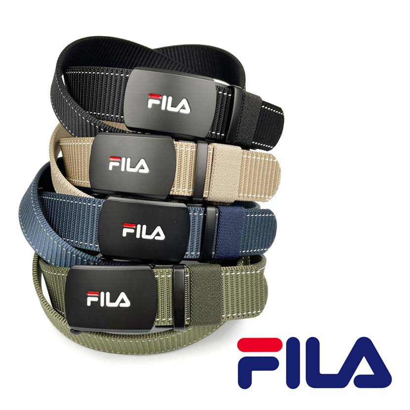 [All 4 colors] FILA Fit Buckle No Hole Nylon Belt Gacha