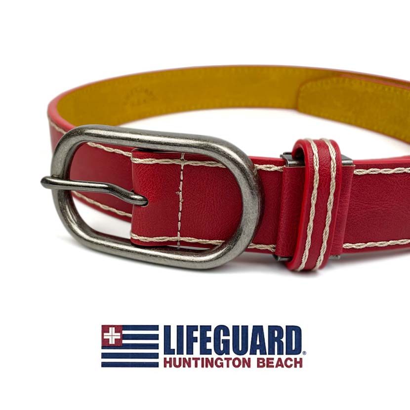 全3色  LIFEGUARD U.S.A.ライフガード リアルレザー ステッチデザインベルト