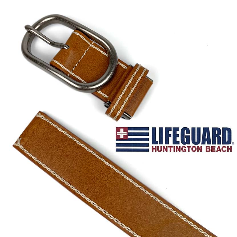 全3色  LIFEGUARD U.S.A.ライフガード リアルレザー ステッチデザインベルト