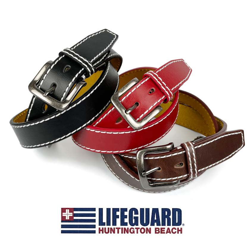 All 3 colors LIFEGUARD USA Lifeguard Real Leather Stitch Design Belt