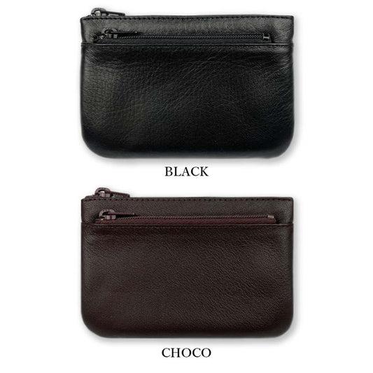 All 2 colors Showa RETORO series Made in Japan Genuine leather Belt loop/W zipper Coin purse Coin case