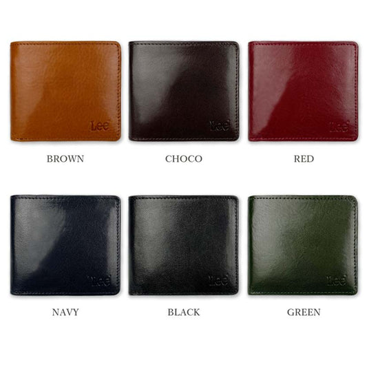 【全6色】  Lee リー 高級イタリアンレザー 二つ折り財布コンパクト ウォレット